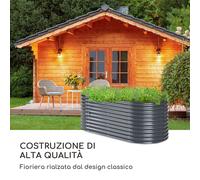 Blumfeldt High Grow fioriera rialzata, 200 x 80 x 100 cm, in lamiera d'acciaio ondulata, facile da montare