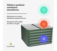 High Grow Straight - Aiuola rialzata | 600 L | Ergonomica | Resistente alle intemperie | Struttura a fondo aperto