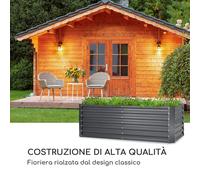 blumfeldt Fioriera da Esterno, Orto Verticale Rialzato da Esterno per Balcone e Giardino, Mini Orto Rialzato per Piantine, Giardino Verticale, Fioriera Rialzata, 180 x 60 x 90 cm, Grigio Scuro