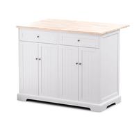 Blumfeldt Isola Cucina - Moderna Isola Cucina con Cassetti, Piano di Lavoro Estensibile, 2 Cassetti & 4 Ante, Design Senza Tempo, Struttura Robusta, Facile da Pulire, 106,5x49,5x89 cm
