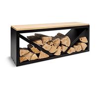 blumfeldt Kindlewood - Portalegna, Panca, al Chiuso e all'Aperto, Pannello di Bambù, 104x40x35cm, Nero