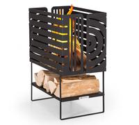 Krakatoa - Braciere, solido acciaio, ripiano per la legna, Laser-Cut-Design