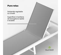 Blumfeldt Lucca Lounge - Sdraio | 120 kg di capacità di carico | 5 livelli | Resistente all'acqua
