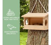 Blumfeldt Mangiatoia per uccellini legno naturale non trattato cordicino di sospensione già assemblata