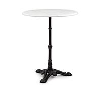 blumfeldt Patras - Tavolino da Bar con Bordo Decorativo, Tavolo da Esterno, Tondo, Base in Ghisa, Interni ed Esterni, Impermeabile, Resistente al Gelo, Ø 60 cm, altezza 71 cm, Bianco