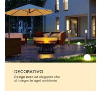 Pentos Braciere 2-in-1 Ø73cm Parascintille Ø60cm Griglia in Ghisa nero