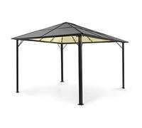 Blumfeldt Pergola Impermeabile con Tetto in Policarbonato, Pergola 3x4, Gazebo Pergola in Metallo e Alluminio, Pergola da Giardino Anti UV, Tendone Giardino con Vetro Traslucido, Luci LED Dimmerabili