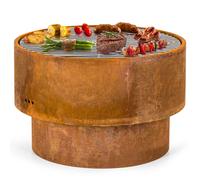 Blumfeldt Pompeji 60cm Basso Braciere da giardino con griglia Ruggine