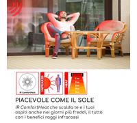 Primal Heat 65 Tavolo Bistrò Elemento Riscaldante Carbonio IR 1200 W LED 65 cm Vetro