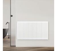 blumfeldt - Radiatore, 891W, Radiatore da Parete con Tubi Verticali, Design Moderno in Acciaio, Montaggio a Parete, Connessione Laterale, 100x63 cm, Bianco
