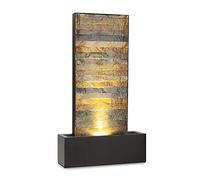Blumfeldt Raincastle - Fontana Decorativa da Giardino e da Interni, Circolazione Continua Acqua con Loopflow Concept, 12 LED, Pompa da 8W, Protezione: IPX8, Metallo Galvanizzato, Ottica in Mattoni