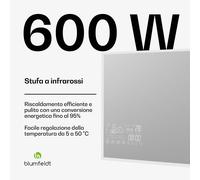 Blumfeldt ReflectiHeat Smart 600W 60x120cm Pannello Infrarossi a Specchio