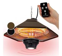 Blumfeldt Stufa Infrarossi Basso Consumo, Pannello Radiante Infrarossi LED, Telecomando, Lampada Infrarossi Riscaldante per Esterni a 3 Temperature 800/1200/2000W, Protezione IP34