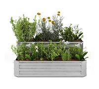 Blumfeldt Terrabox 120x90x50 cm Fioriere rialzate 2 piani Argento