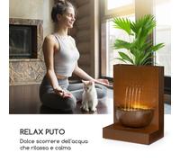 Windflower Fontana con Vaso per Piante 11W Metallo Zincato marrone