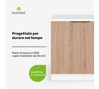 WoodVista - Armadietto sottolavabo | Robusto | Cerniere con soft-close | Impugnatura in alluminio