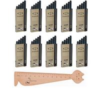 Blumie - Set di 50 cartucce di inchiostro lunghe Parker Quink, colore nero + 1 righello segnalibro in legno "Gat"