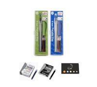 Blumie Shop 2 confezioni di penna parallela 3,8 mm + 6,0 mm + 6 cartucce nere + 12 cartucce di diversi colori + 1 indice adesivo Blumie (verde + blu)