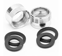 BLUMKRAFT Set di 2 adattatori per rubinetto F19 - M22 in metallo massiccio ottone argentato 19 mm femmina 22 mm maschio (F19-M22/M22-F19)
