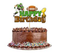 Blumomon 1 pezzo Rugby Happy Birthday Cake Topper Sport Tema Torta Calcio Decorazione per Torta di Calcio Buon Compleanno Segno Super Bowl American Football NFL Decorazione