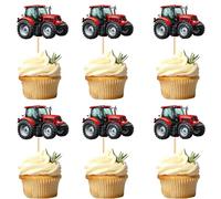 Blumomon 24 pezzi trattore cupcake topper compleanno ragazzo decorazione fattoria