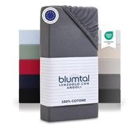 Blumtal Basics - Lenzuolo con angoli elasticizzati in 100% cotone (140 X 200 X 25 Cm - Set Di 1, Grigio)
