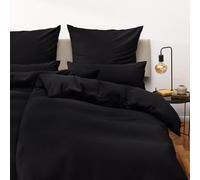 Blumtal Biancheria da letto 135 x 200 cm, 4 pezzi, in microfibra traspirante, 2 copripiumini da 135 x 200 cm + 2 federe da 40 x 80 cm, super morbida, con certificazione Oeko-Tex, colore nero