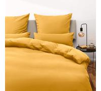 Blumtal Biancheria da letto 200 x 200 cm e 2 federe 40 x 80 cm, copripiumino in microfibra traspirante, super morbido, certificato Oeko-Tex, 3 pezzi, Spicy Mustard