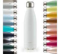 Blumtal Borraccia da 350 ml, in acciaio inox, a prova di perdite, senza BPA, fredda e calda, bottiglia isolata a doppia parete, colore bianco
