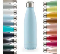 Blumtal Borraccia da 350 ml, in acciaio inox, a prova di perdite, senza BPA, fredda e calda, bottiglia isolata a doppia parete, colore blu chiaro