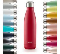 Blumtal Borraccia da 350 ml, in acciaio inox, a prova di perdite, senza BPA, fredda e calda, bottiglia isolata a doppia parete, colore rosso