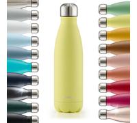 Blumtal Borraccia da 350 ml, in acciaio inox, a prova di perdite, senza BPA, fredda e calda, bottiglia isolata a doppia parete, thermos resistente alla ruggine, colore giallo