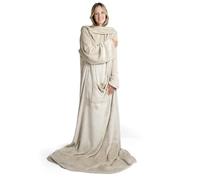 Blumtal Coperta Indossabile con Maniche, Coperta in Pile Indossabile con Tasche, Coperta con Maniche per Bambini, 90x105cm, Sabbia
