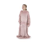 Blumtal Coperta Indossabile con Maniche, Coperta in Pile Indossabile con Tasche, Coperta con Maniche per Bambini, 90x105cm, Rosa Pastello