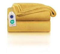Blumtal Coperta Pile 130x150cm - Coperta Plaid divano super morbida - Coperta Divano certificata OKEO-Tex - plaid singolo pile - in ocra