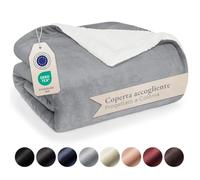 Blumtal Coperta Pile - Plaid Divano Super Morbida - Coperta Plaid Sherpa di Alta Qualità - Letto Singolo Sherpa - Certificata OKEO-Tex - 130 x 150 cm - Grigio