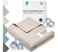Blumtal coperta refrigerante letto 120x100 cm - cooling blanket in bambù - coperta rinfrescante per l'estate certificata OEKO-TEX - coperta estiva divano o viaggio - coperta fredda - in marrone talpa