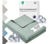 Blumtal coperta refrigerante letto 150x200 cm - cooling blanket in bambù - coperta rinfrescante per l'estate certificata OEKO-TEX - coperta estiva divano o viaggio - coperta divano estiva - in verde