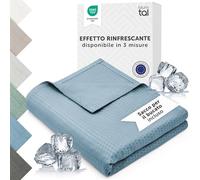 Blumtal coperta refrigerante letto 200x230 cm - cooling blanket in bambù - coperta rinfrescante per l'estate certificata OEKO-TEX - coperta estiva divano o viaggio - coperta divano estiva - in blu