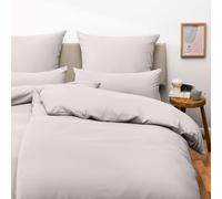 Blumtal Copripiumino 140 x 200 cm in microfibra con 2 federe 65 x 65 cm - Parure da letto 140 x 200 1 persona per materasso 90 x 190, Basic, certificato Oeko-Tex, morbido - grigio chiaro di luna