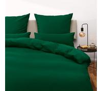 Blumtal Copripiumino Matrimoniale 240x220 e Federe 50x80 - Set di Lenzuola in microfibra extra morbida certificata Oeko-Tex, Set Copripiumino Matrimoniale con 2 Federe - 3 pezzi - Verde Scuro