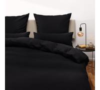 Blumtal Copripiumino Una Piazza e Mezza 200x200 e Federe 50x80 - Set di Lenzuola in microfibra extra morbida certificata Oeko-Tex, Set Copripiumino con 2 Federe - 3 pezzi - Nero