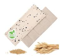 Blumtal - Cuscino Termico con Grano per dolori muscolari, adatto per Microonde e Frigo, con rivestimento in cotone lavabile, Bianco, 50x20 cm