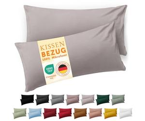 Blumtal Federa 50 x 80, 2 pezzi - Federe certificate OEKO-TEX 100% microfibra extra morbida e lavabile in lavatrice - Federa 50x80 grigio chiaro