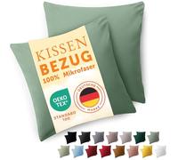 Blumtal Federe Cuscini Divano 40 x 40 cm - Set di Copricuscini per Divani in Microfibra a 2 Pezzi con Chiusura a Zip, certificati Oeko-Tex, extra morbidi e lavabili - Verde