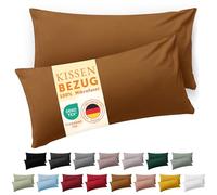 Blumtal Federe Cuscini Divano 40x60 cm - Set di Copricuscini per Divani in Microfibra a 2 Pezzi con Chiusura a Zip certificati Oeko-Tex, extra morbidi e lavabili - Marrone