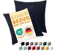 Blumtal Federe Cuscini Divano 60x60 cm - Set di Copricuscini per Divani in Microfibra a 2 Pezzi con Chiusura a Busta, certificati Oeko-Tex, extra morbidi e lavabili - Blu Oceano