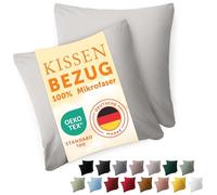 Blumtal Federe Cuscini Divano 65x65 cm - Set di Copricuscini per Divani in Microfibra a 2 Pezzi con Chiusura a Busta, certificati Oeko-Tex, extra morbidi e lavabili - Grigio Chiaro