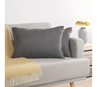 Blumtal Federe Cuscini Divano in Ciniglia, Copricuscini Divano, Federe Cuscino Divano, 2 Pezzi, 40 x 60cm, Antracite