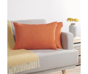 Blumtal Federe Cuscini Divano in Ciniglia, Copricuscini Divano, Federe Cuscino Divano, 2 Pezzi, 40 x 60cm, Arancione